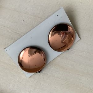New vintage LARGE copper minimalist clip on earrings